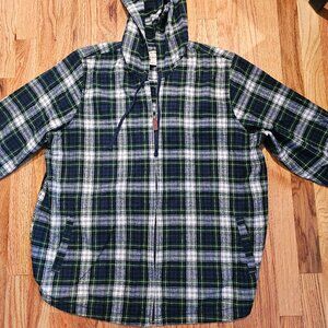 L. L. Bean Plaid Flannel Zip Top Relaxed Fit 100% cotton